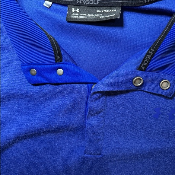 💙 Under Armour ColdGear ¼ Snap Pullover 🧊 Blue Men’s XL Athletic Layer ✨ - Picture 3 of 4